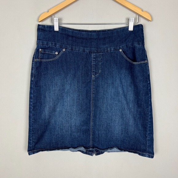 JAG Jeans Skirt Womens 16 Blue Denim Pull On Basic Preppy Classic Minimalist 90s - Picture 1 of 12
